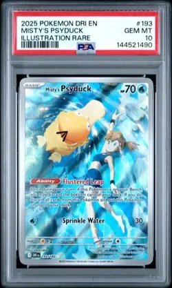 2025 POKEMON DRI EN-DESTINED RIVALS #193 MISTY'S PSYDUCK IR PSA 10 - Image 1