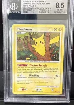 2007-09 Diamond And Pearl Black star Promo Pikachu DP16 BGS 8.5 holo - Image 1