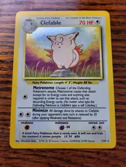 Clefable Jungle 1/64 Holo Rare (No Symbol Misprint) Pokemon - Image 1