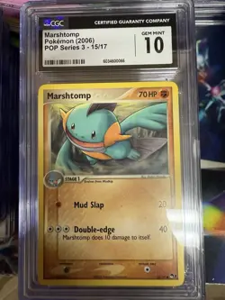 Marshtomp Pokemon 2006 Pop Series 3 -15/17 CGC 10 Gem Mint - Image 1