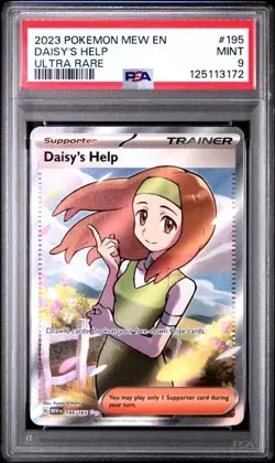 DAISY'S HELP #195 PSA 9 • 2023 ULTRA RARE MEW EN Pokemon • NEW CERT - Image 1