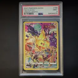 Pokemon Pikachu Secret Rare Full Art Crown Zenith Holo PSA 9 160/159 - Image 1