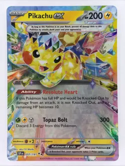 Pikachu ex ⭐ 057/191 Holo Double Rare Surging Sparks 2024 Pokemon NM - Image 1
