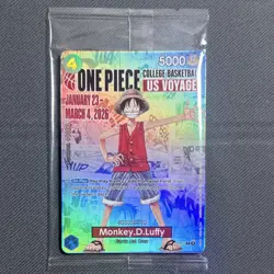 One Piece Monkey D. Luffy College Basketball Promo Card P-055 SEALED - Image 2