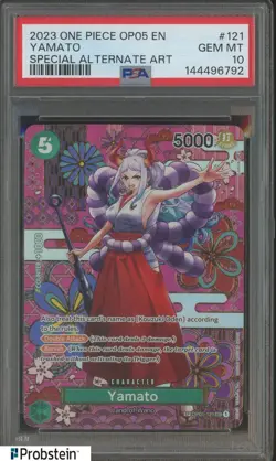 2023 One Piece OP05 EN Special Alternate Art #121 Yamato PSA 10 GEM - Image 1