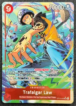 2025 One Piece Trafalgar Law (Alt Art) OP14-009 SR The Azure Sea’s Seven NM - Image 1