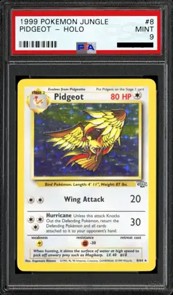 Pokemon Pidgeot Jungle 08/64 Holo Rare PSA 9 1999 Unlimited English Card - Image 1