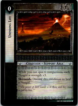 Lord Of The Rings Black Rider TCG Card 12C181 Unending Life - Image 1
