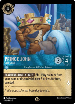 Prince John - Gold Lover (Foil) - Disney Lorcana Promo Cards - Image 1