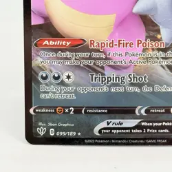 Pokemon Sword & Shield Darkness Ablaze Galarian Slowbro V 099/189 Holo Card NM - Image 5