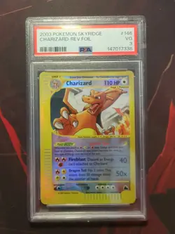 2003 Pokemon Charizard Crystal Skyridge 146/144 Reverse Holo Card PSA 3 - Image 1