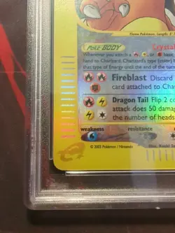 2003 Pokemon Charizard Crystal Skyridge 146/144 Reverse Holo Card PSA 3 - Image 4