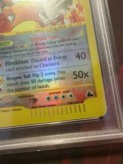 2003 Pokemon Charizard Crystal Skyridge 146/144 Reverse Holo Card PSA 3 - Image 5