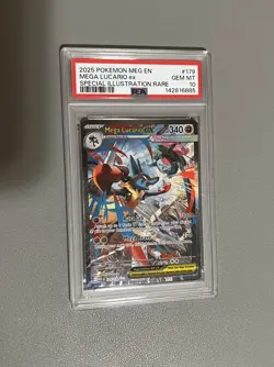 Pokemon Mega Lucario EX Card 179/132 PSA 10 Gem Mint Secret Rare SIR - Image 1