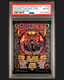 2023 MAGIC THE GATHERING THE LORD OF THE RINGS FOIL SAURON THE DARK LORD PSA 8 - Image 1