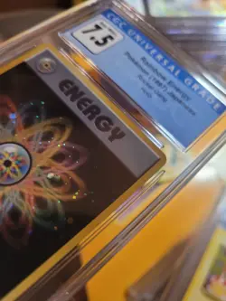 Pokemon TCG CGC 7.5 1997 Rainbow Energy Japanese Rocket Gang Holo Double Swirl - Image 3