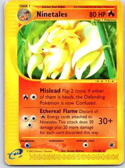 Pokemon TCG Ninetales (57) Rare Expedition 057/165 HP - Image 1