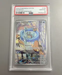 2024 POKEMON SCR EN-STELLAR CROWN ILLUSTRATION RARE #148 SQUIRTLE PSA 9 - Image 1