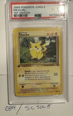 1999 POKEMON JUNGLE 1ST EDITION - PIKACHU #60 ENGLISH PSA 10 Gem Mint - Image 1