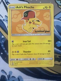 Ash's Pikachu SM110 Pokemon I Choose You! Black Star Promo - Image 1