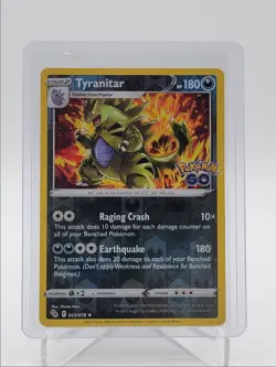 TYRANITAR 2022 POKEMON SWORD & SHIELD POKEMON GO REVERSE HOLO 043/078 Q5686 - Image 1