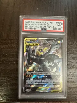 2016 POKEMON SM BLACK STAR PROMOS #SM168 PIKACHU & ZEKROM TAG TEAM PSA 9 - Image 1