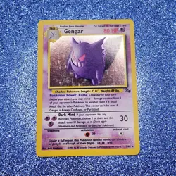 Gengar Fossil 5/62 Holo Rare 80 HP Near Mint Unlimited 1999 Pokemon TCG - Image 1