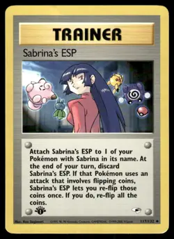 Pokemon Tcg Sabrina's ESP [1st Edition] #117 Pokemon Gym Heroes MP - Image 1