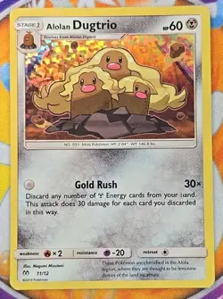 🔥Pokemon Alolan Dugtrio Holo Rare 11/12 VLP/NM Promo 2019 McDonalds Promo👍📈 - Image 1