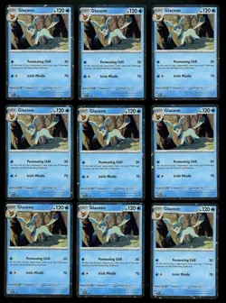 (9) 2025 Pokemon Prismatic Evolutions171 BSP GLACEON Cosmos Holo Lot - Image 1