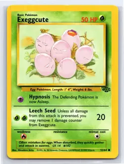 1999 Pokemon TCG - Jungle - Unlimited Exeggcute - 52/64 - LP - Image 1