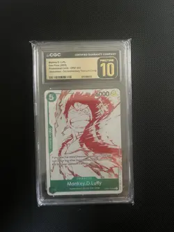 CGC Pristine 10 Monkey D. Luffy OP07-033 Promo Card 3rd Anniversary Treasure - Image 1
