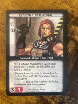 Battletech CCG TCG Card Game Rare Limited Evantha Fetladral - Image 1