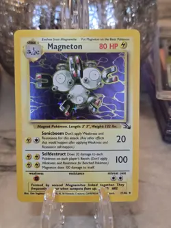 Pokemon TCG Magneton Fossil Holo Rare Card 11/62 NM - Image 1