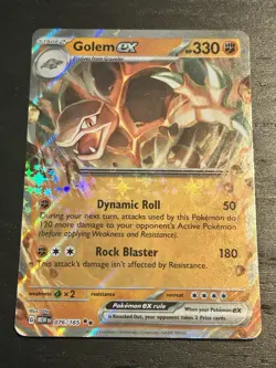 Pokemon Golem EX 76/165 Holo Ultra Rare Scarlet and Violet Card NM Condition - Image 2