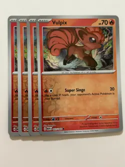 Pokemon Card 151 Reverse Holographic 4x Playset Vulpix 037/165 Near Mint - Image 1