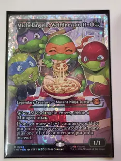 Michelangelo, Weirdness to 11 (Showcase) (Fracture Foil) -MTG TMNT - Image 4
