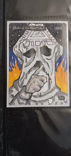 Mtg Hand Painted Altered Art Order Of The Ebon Hand Painted Artwork Signed - Image 1