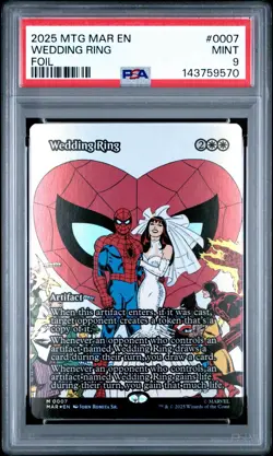 MTG - Marvel's Spider-Man - Wedding Ring FOIL (borderless) #0007 - PSA 9 - Image 1