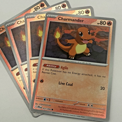 4x Pokemon Charmander 011/094 NM Playset ME02: Phantasmal Flames TCG - Image 1