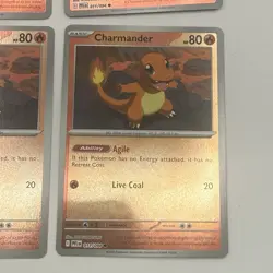 4x Pokemon Charmander 011/094 NM Playset ME02: Phantasmal Flames TCG - Image 4