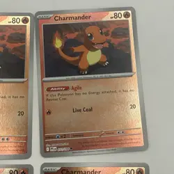 4x Pokemon Charmander 011/094 NM Playset ME02: Phantasmal Flames TCG - Image 5