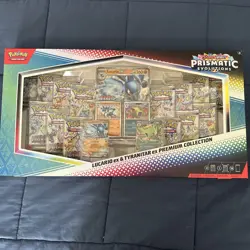 Pokemon TCG Prismatic Evolutions Lucario Ex + Tyranitar Ex Premium Collection - Image 1