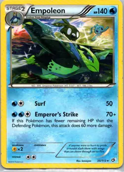 Pokemon TCG Empoleon 35/113 Legendary Treasures MP - Image 1