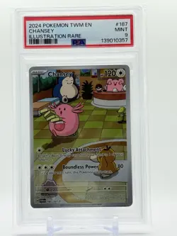 2024 Pokemon CHANSEY #187/167 Illustration Rare Twilight Masquerade PSA 9 🔥 - Image 1