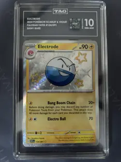 Pokemon Electrode 134/091 SV: Paldean Fates Shiny Rare Holo TAG 10 - Image 1