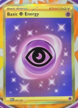 🔥2023 Pokemon TCG Basic Psychic Energy 207/165 S&V 151 Hyper Rare Holo Nice👍📈 - Image 1