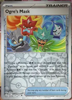 Ogre's Mask Reverse Holo - 159/167 - Twilight Masquerade Pokemon 2024 - Image 1