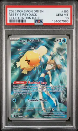 2025 POKEMON DRI EN-DESTINED RIVALS ILLUSTRATION RARE MISTY'S PSYDUCK PSA 10 - Image 1