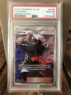 Pokemon Hidden Fates Guzma Full Art SV84/SV94 PSA 10 GEM MINT - Image 1